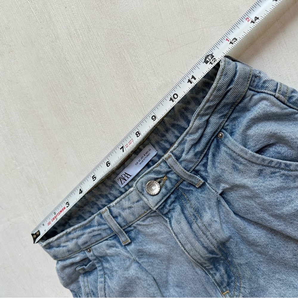 Zara Light Blue Barrel Denim Jeans - Picture 3 of 5